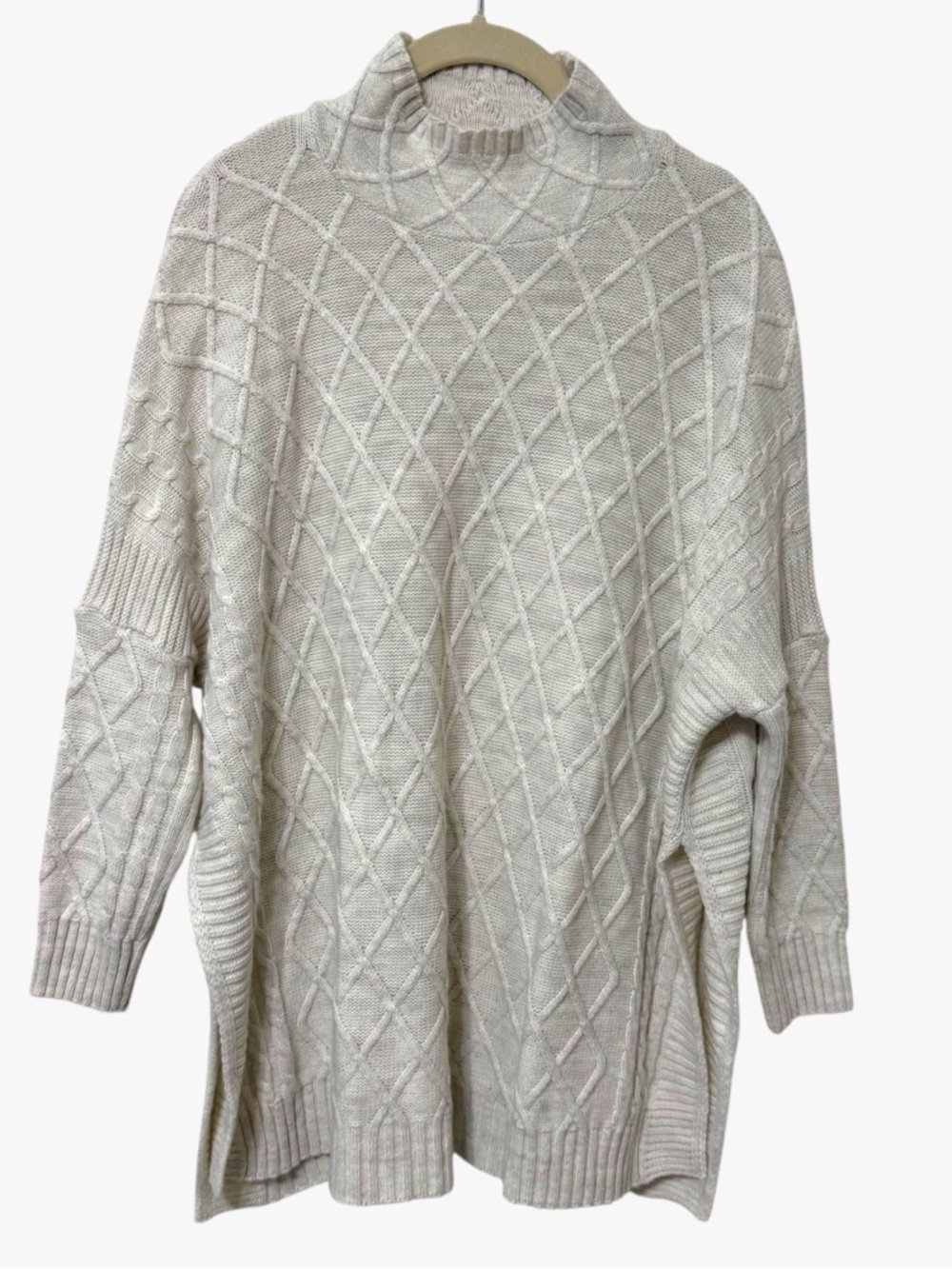 Mer Sea Lisbon Travel Sweater Women’s O/S Cream Mock Neck Classic Preppy